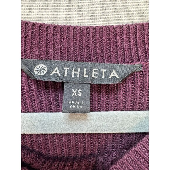 Athleta Womens Asymmetrical Hem Sweater Purple XS Pima Cotton Tencel Silk Blend - Picture 2 of 10
